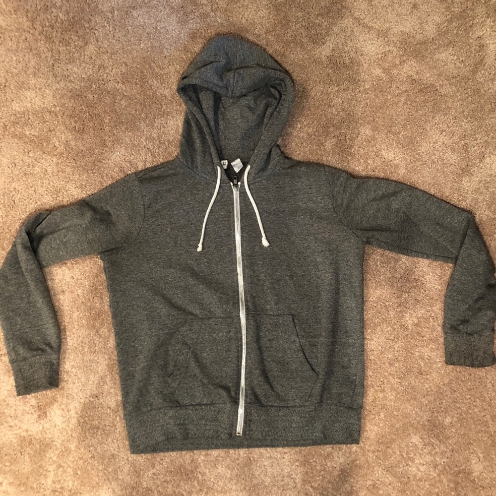 Gray zip-up hoodie